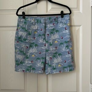 Lands' End Women's Mid Rise Tropical Sailboat Chino Shorts Size 10P